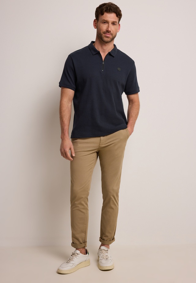 STREET ONE MEN Poloshirt mit Waffelstruktur