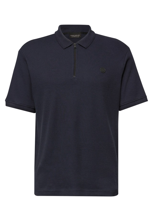 STREET ONE MEN Poloshirt mit Waffelstruktur