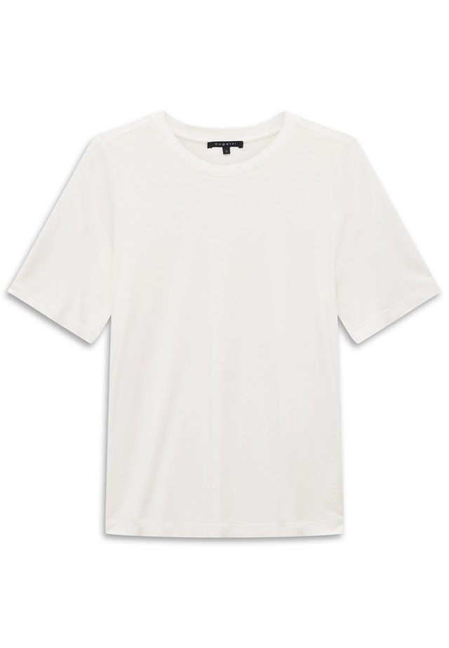 bugatti T-Shirt aus 100% Viskose mit Rundhalsausschnitt