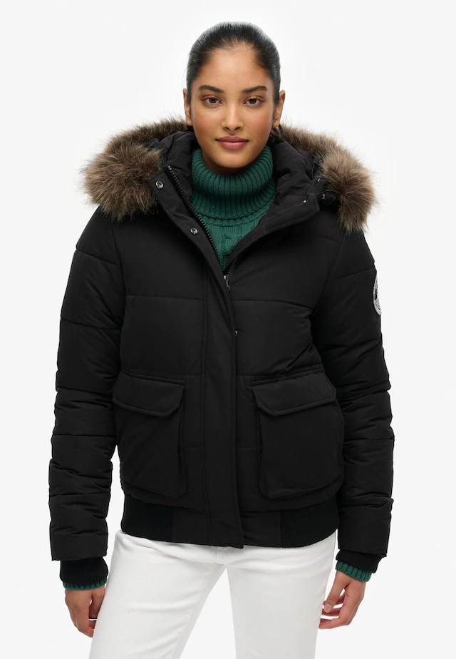 Superdry Steppjacke »EVEREST ELLA BOMBER« mit Kapuze Kunstfaser, regular fit