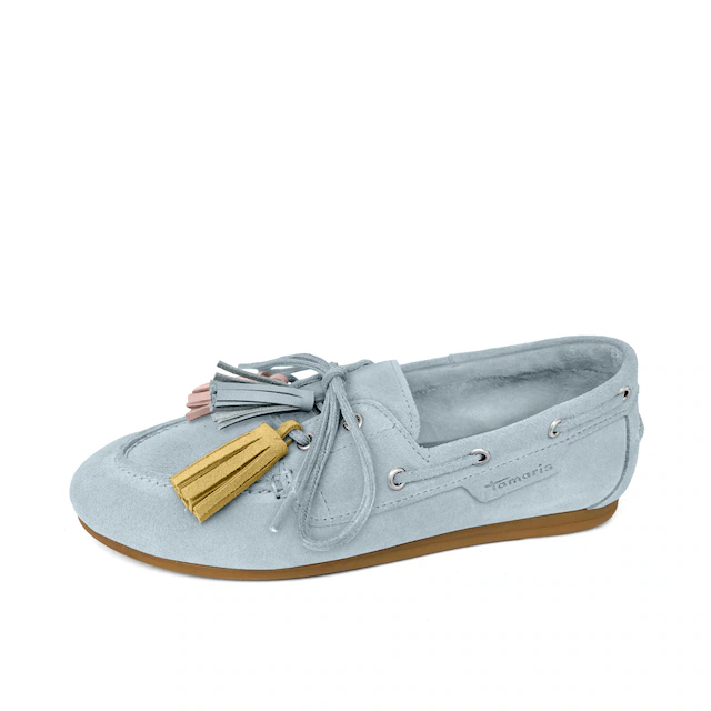 Tamaris Bootsschuh Slipper, Schlupfschuh, mit farbigen Quasten