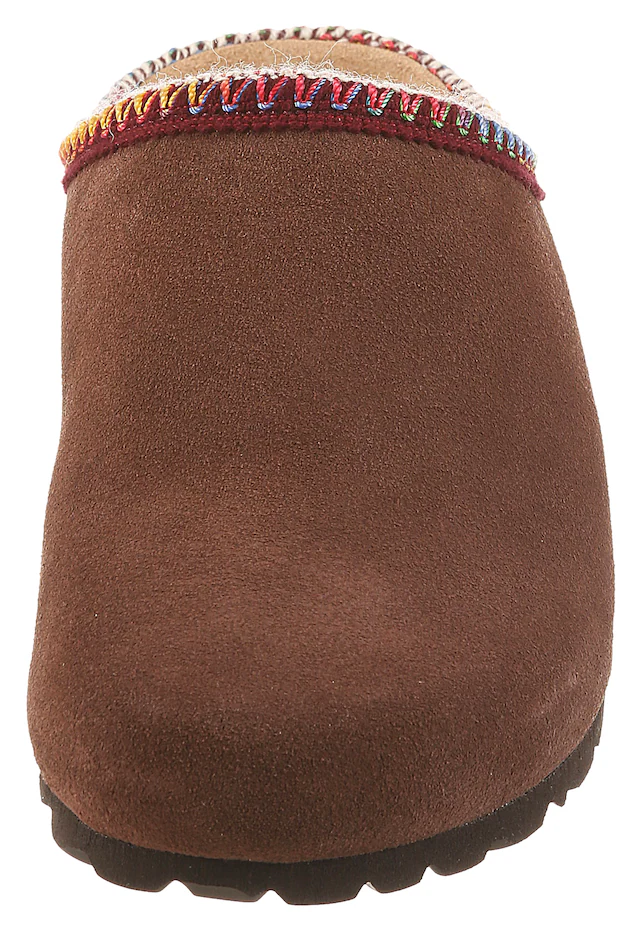 Aniston SHOES Clog Schlupfschuh, Hausschuh mit farbenfroher Ziernaht - NEUE KOLLEKTION