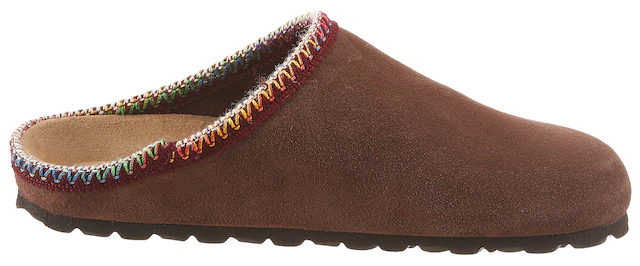 Aniston SHOES Clog Schlupfschuh, Hausschuh mit farbenfroher Ziernaht - NEUE KOLLEKTION