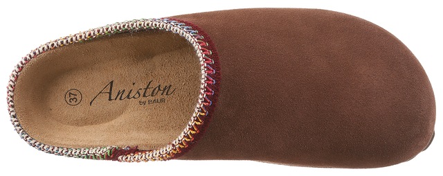 Aniston SHOES Clog Schlupfschuh, Hausschuh mit farbenfroher Ziernaht - NEUE KOLLEKTION