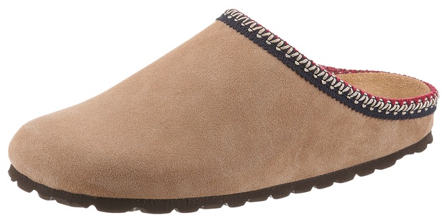 Aniston SHOES Clog Schlupfschuh, Hausschuh mit farbenfroher Ziernaht - NEUE KOLLEKTION