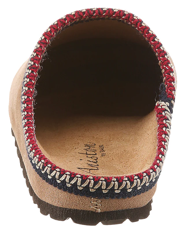 Aniston SHOES Clog Schlupfschuh, Hausschuh mit farbenfroher Ziernaht - NEUE KOLLEKTION