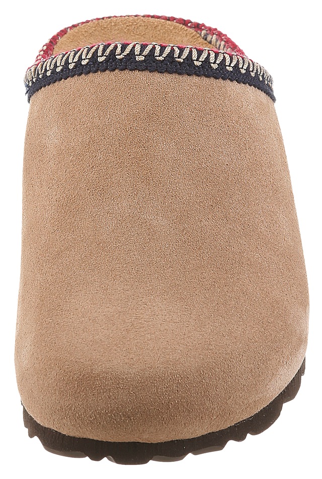 Aniston SHOES Clog Schlupfschuh, Hausschuh mit farbenfroher Ziernaht - NEUE KOLLEKTION