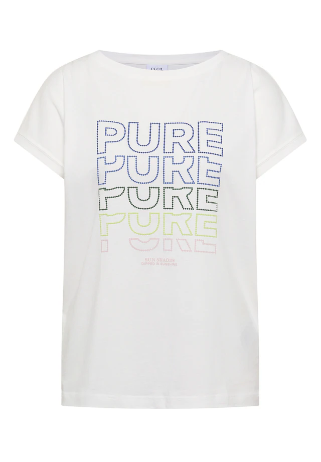 Cecil Kurzarmshirt Sommershirt mit Boat Neck und Frontprint
