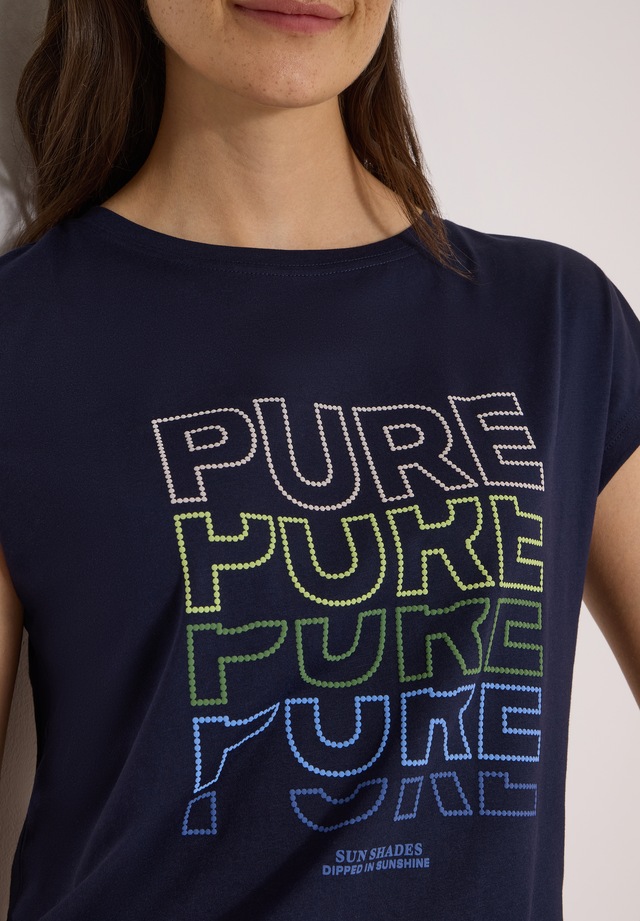 Cecil Kurzarmshirt Sommershirt mit Boat Neck und Frontprint