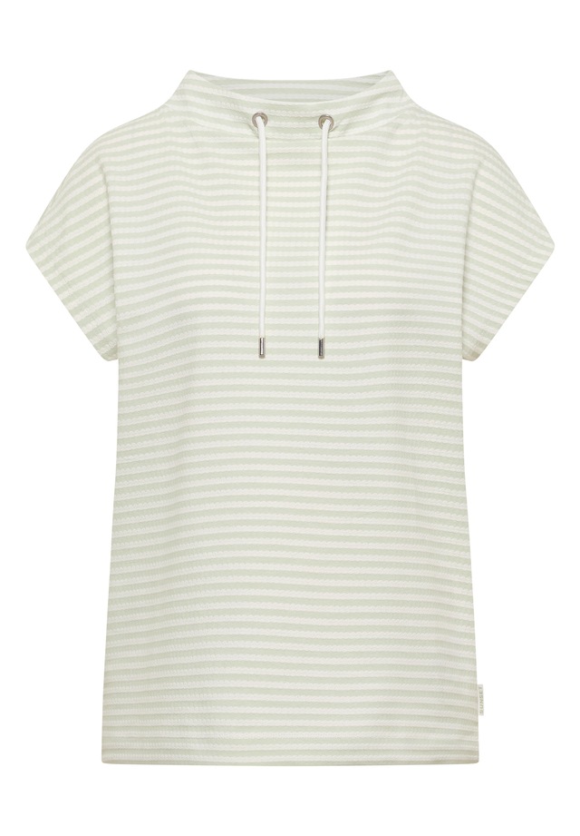 Cecil Kurzarmshirt Sommershirt mit Funnel Neck und Streifen