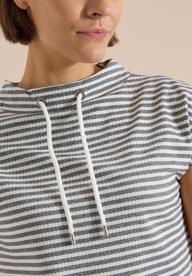 Cecil Kurzarmshirt Sommershirt mit Funnel Neck und Streifen