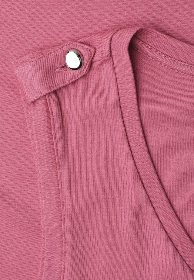 STREET ONE Shirttop Sommertop mit V-Neck und Knopfdetail