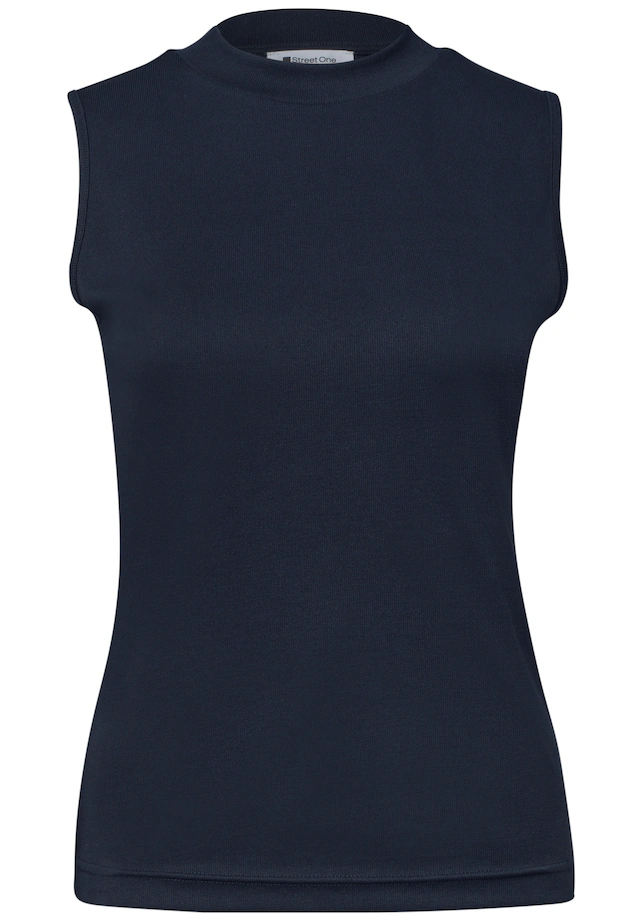 STREET ONE Shirttop Sommertop im Silk-Look mit Turtle Neck