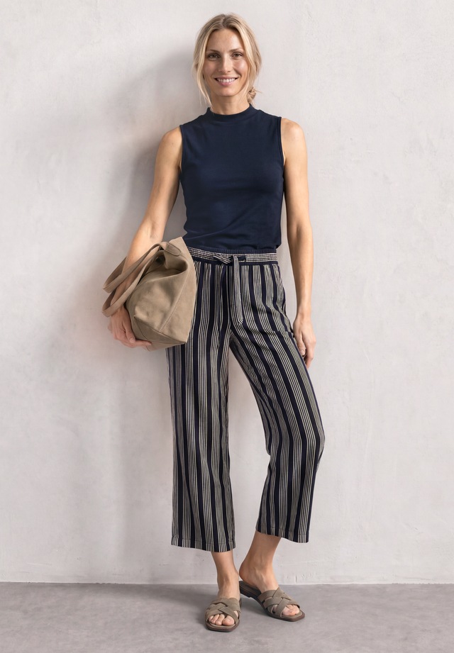 STREET ONE Shirttop Sommertop im Silk-Look mit Turtle Neck