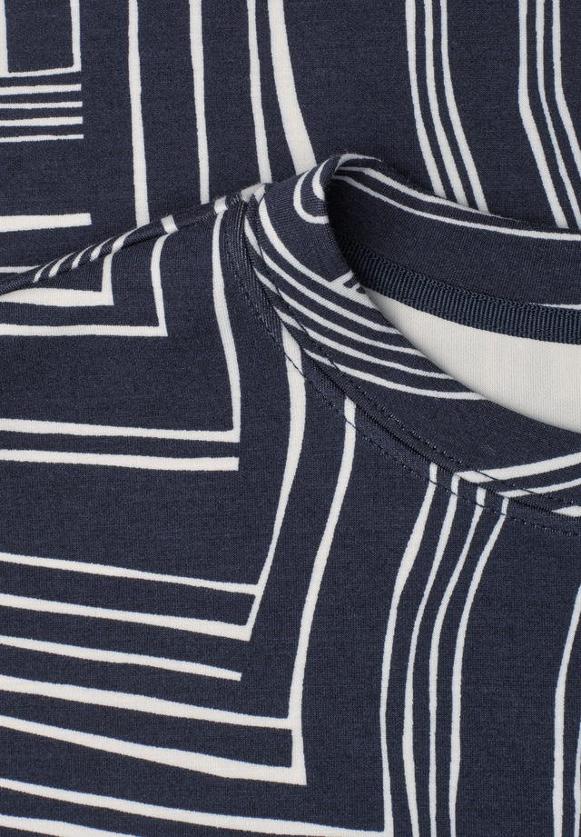 STREET ONE Kurzarmshirt Sommershirt mit Glitzer und grafischem Muster