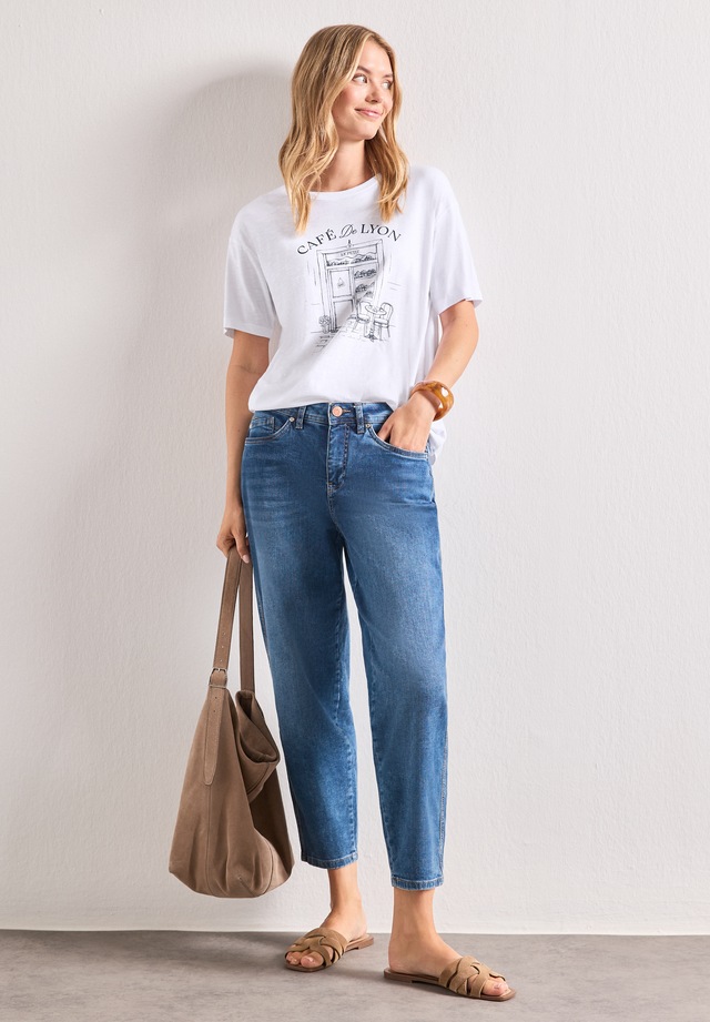 STREET ONE Rundhalsshirt Sommershirt mit Frontprint