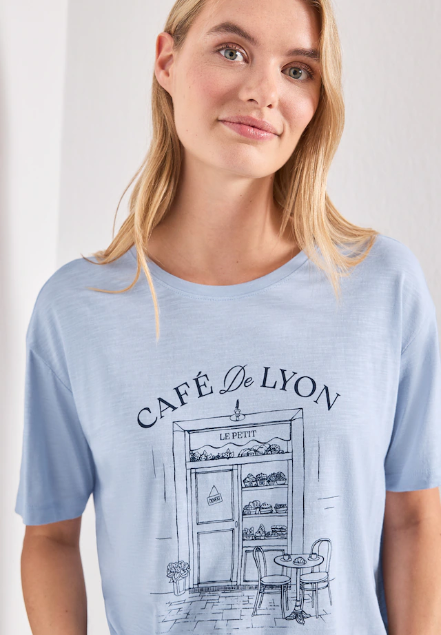 STREET ONE Rundhalsshirt Sommershirt mit Frontprint