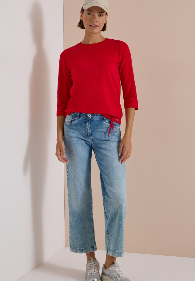 Cecil 3/4-Arm-Shirt Sommershirt mit Tunnelzug am Saum