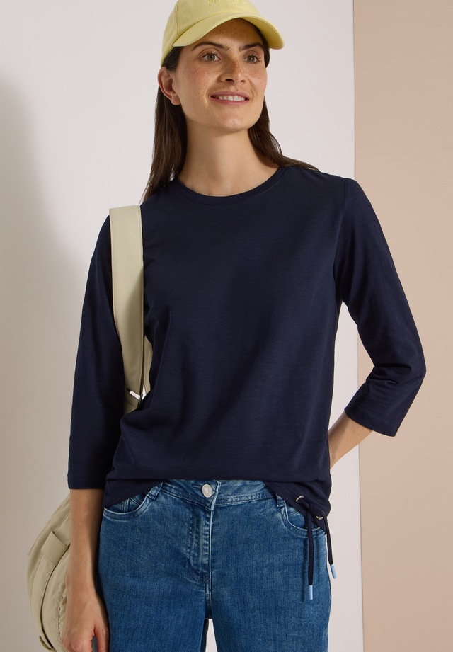 Cecil 3/4-Arm-Shirt Sommershirt mit Tunnelzug am Saum