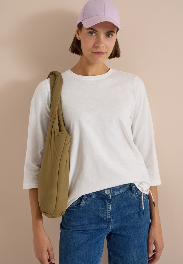Cecil 3/4-Arm-Shirt Sommershirt mit Tunnelzug am Saum