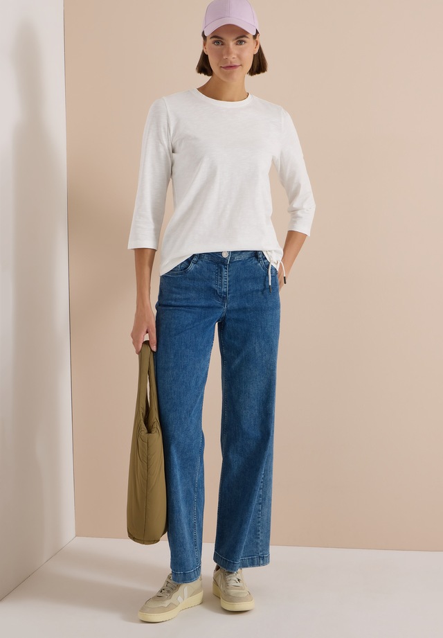 Cecil 3/4-Arm-Shirt Sommershirt mit Tunnelzug am Saum