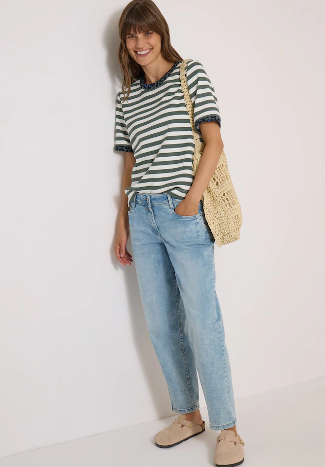 Cecil T-Shirt mit Animal-Print Details, Softer Viskosemix, Rundhals
