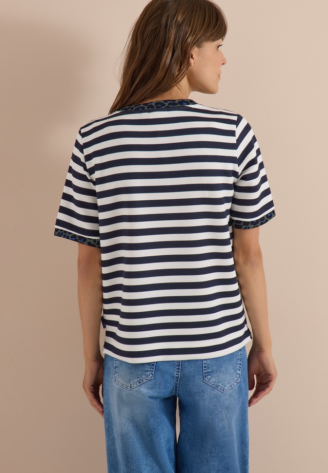 Cecil T-Shirt mit Animal-Print Details, Softer Viskosemix, Rundhals