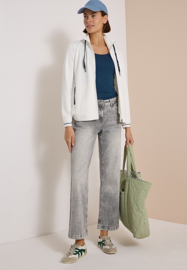 Cecil Sweatjacke mit Animal-Print Details, Stehkragen, Viskosemix