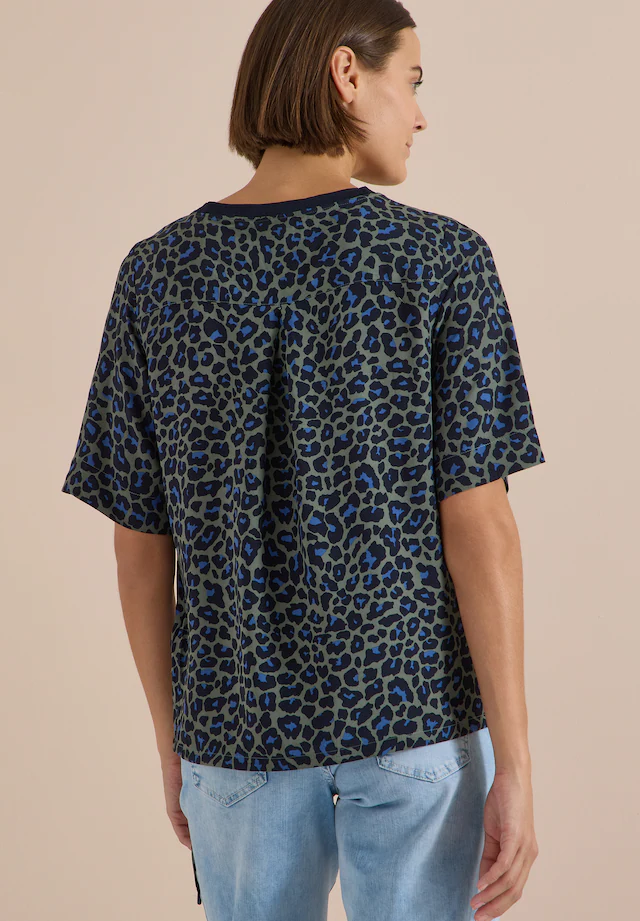 Cecil Shirtbluse mit Animal-Print, Rundhalsausschnitt, Viskose