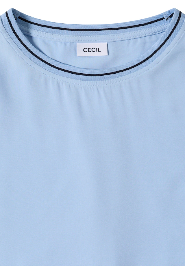 Cecil Shirtbluse Streifendetail am Ausschnitt, Viskosequalität