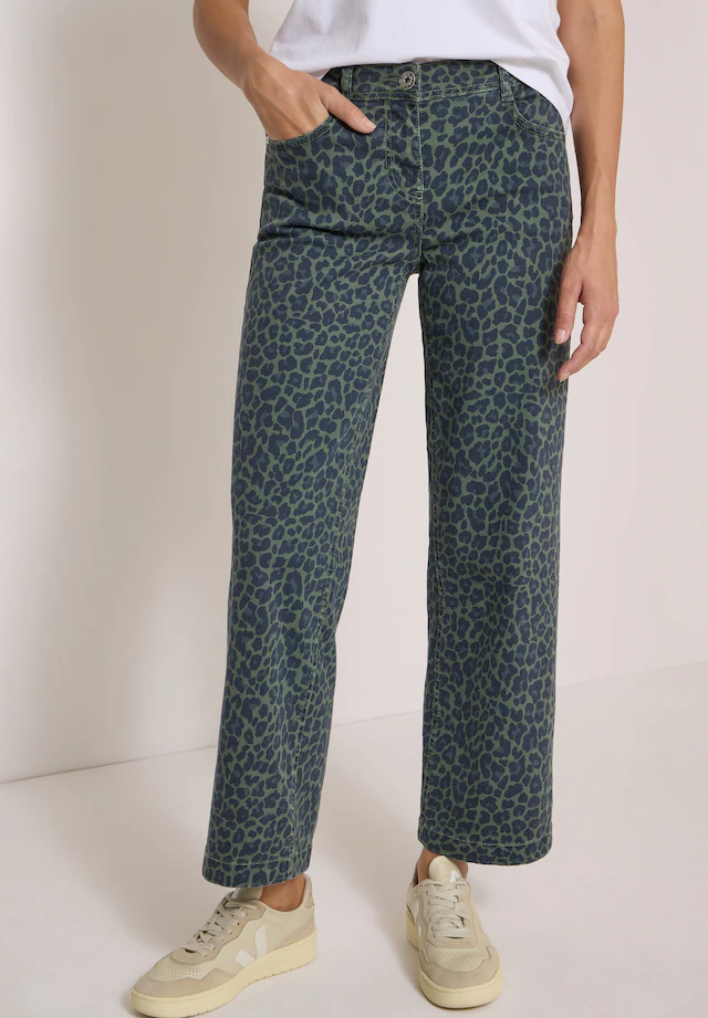 Cecil Loose-fit-Jeans mit Leo-Muster