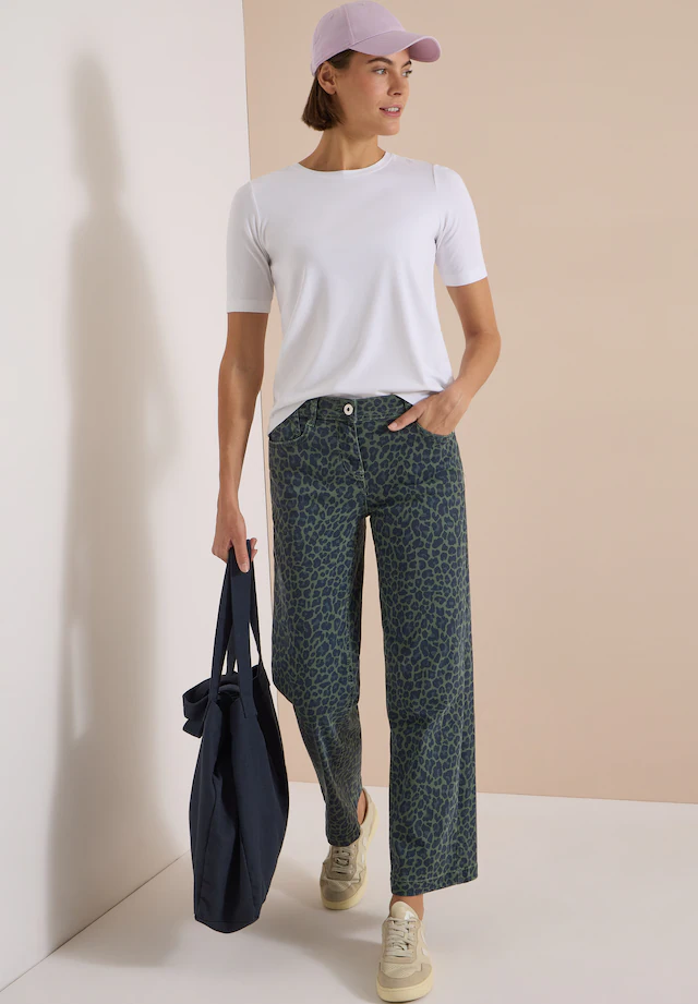 Cecil Loose-fit-Jeans »Style Neele« mit Leo-Muster / Stretch