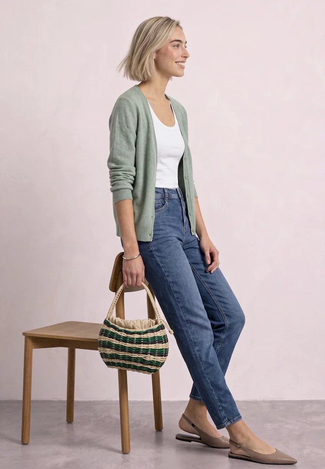 STREET ONE mit V-Neck und Knopfleiste
