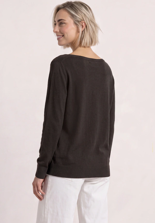 STREET ONE Strickpullover Feinstrick mit U-Boot-Ausschnitt / Viskose