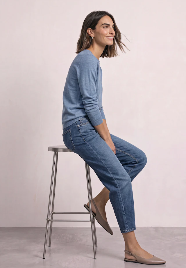 STREET ONE Strickpullover Feinstrick mit U-Boot-Ausschnitt / Viskose