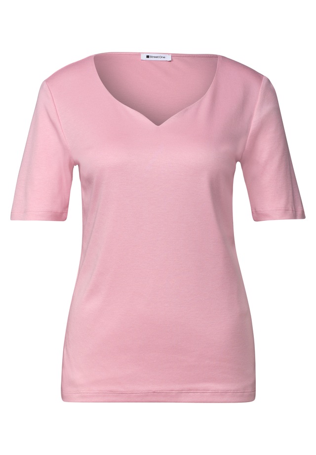 STREET ONE T-Shirt »Style Ada« Sommershirt mit Herzausschnitt