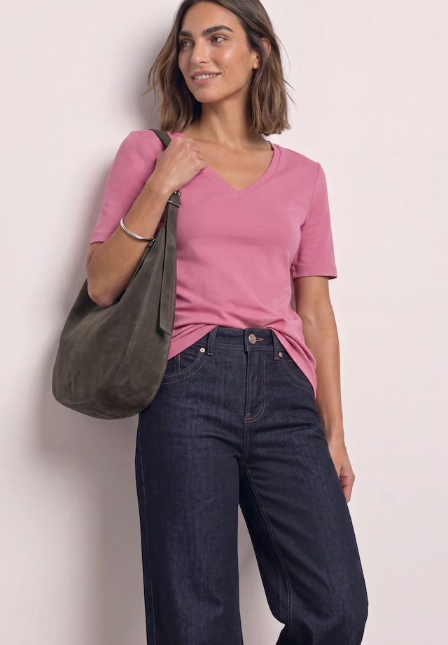 STREET ONE T-Shirt »Style Ada« Sommershirt mit Herzausschnitt
