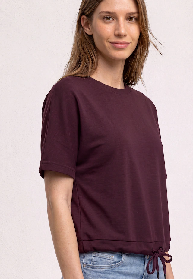 STREET ONE T-Shirt mit Tunnelzug am Saum, im Silk-Look
