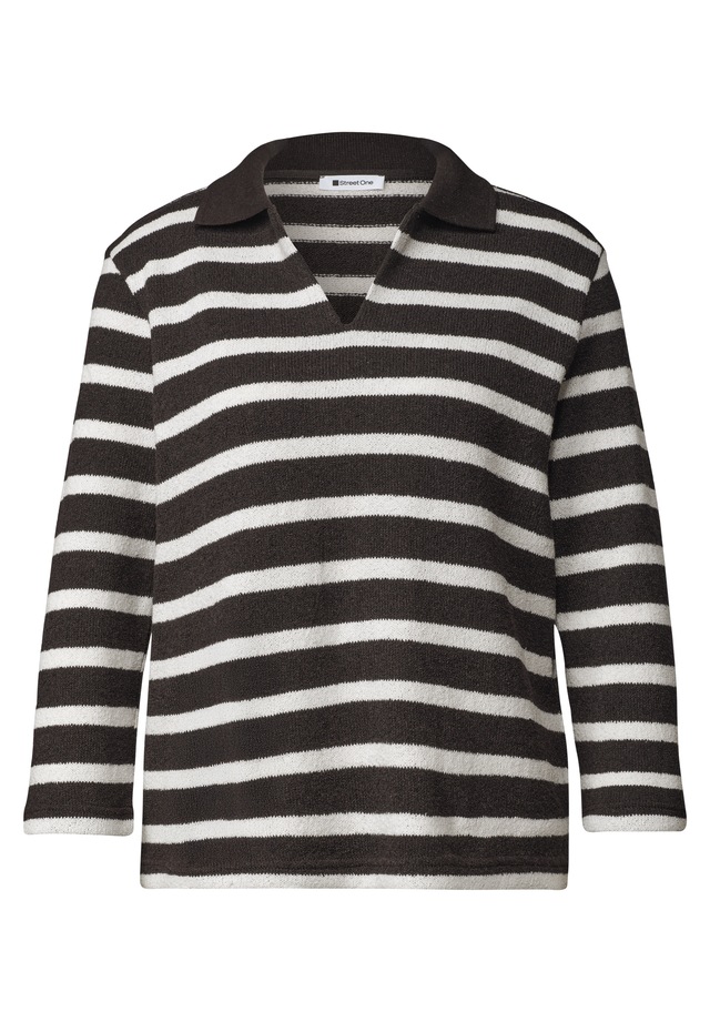 STREET ONE Poloshirt mit Streifenmuster