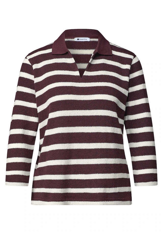 STREET ONE Poloshirt mit Streifenmuster