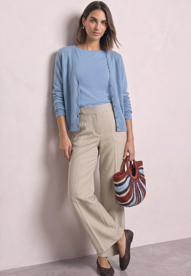 STREET ONE Langarmshirt mit U-Boot-Ausschnitt und Modal
