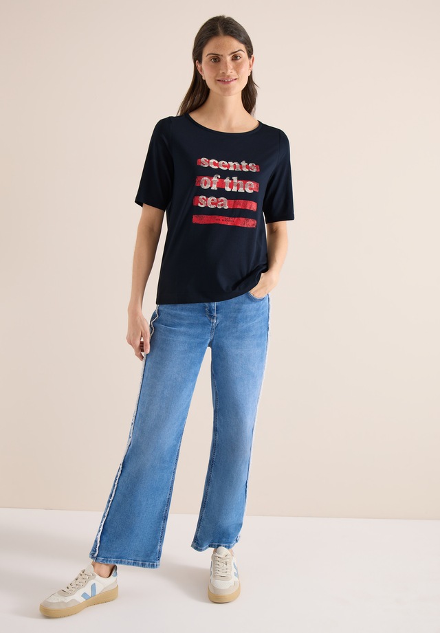 Cecil T-Shirt mit U-Boot-Ausschnitt