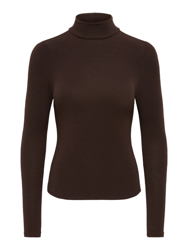 ONLY Rollkragenshirt »ONLGLAMOUR L/S ROLL-NECK TOP JRS NOOS« Materialmix, slim fit