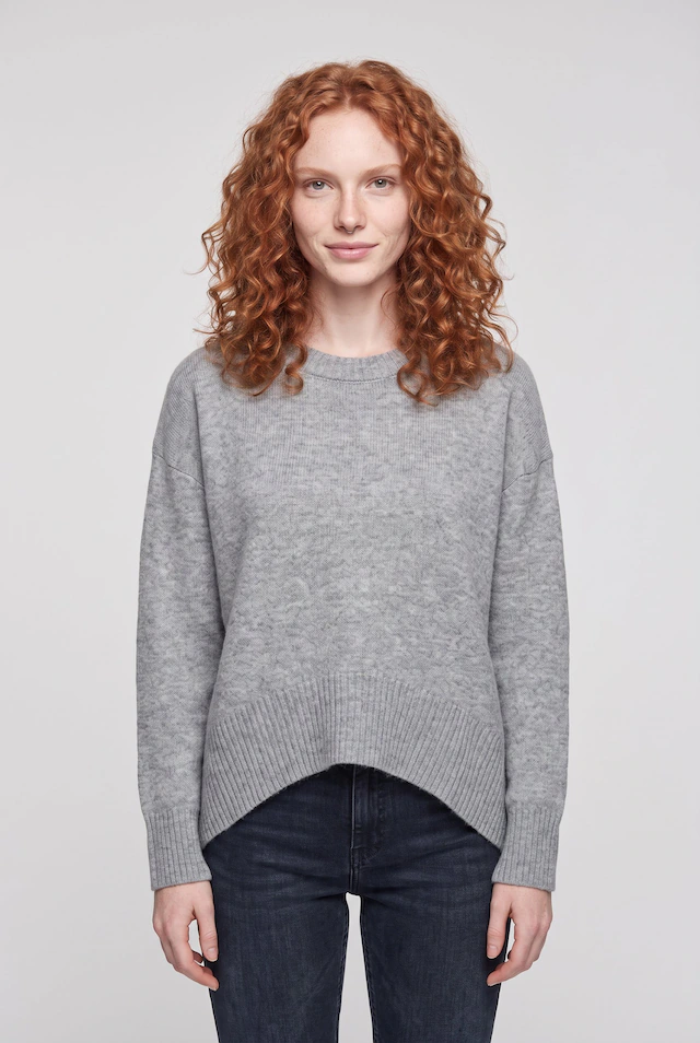 ONLY Rundhalspullover »ONLALIVIA LS HIGH-LOW O-NECK NOOS KNT« Materialmix, regular fit