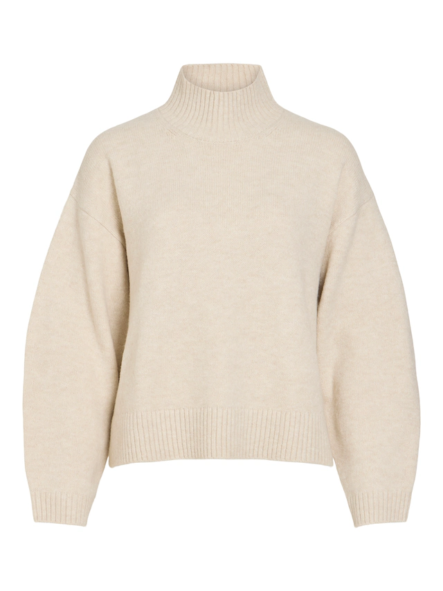 Vila Strickpullover »VISIA L/S HIGH NECK KNIT PULLOVER-NOOS« Materialmix, oversize