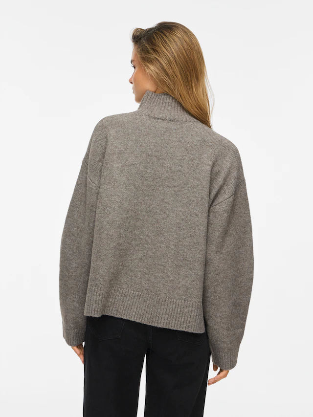 Vila Strickpullover »VISIA L/S HIGH NECK KNIT PULLOVER-NOOS« Materialmix, oversize