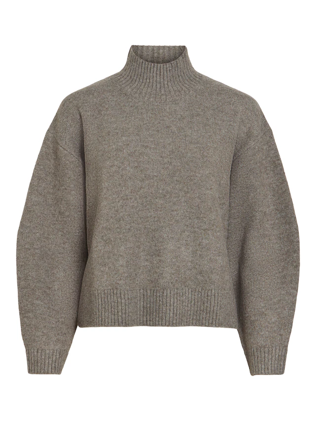 Vila Strickpullover »VISIA L/S HIGH NECK KNIT PULLOVER-NOOS« Materialmix, oversize