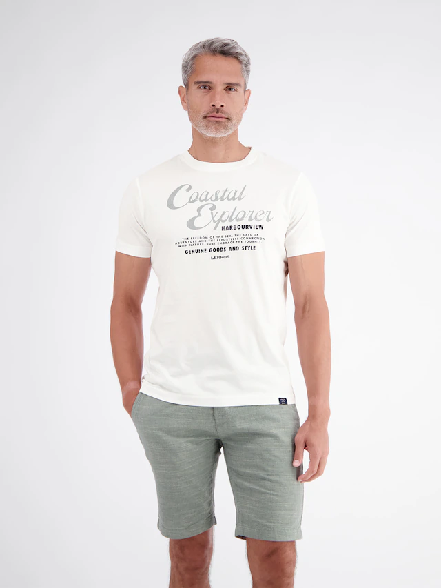 LERROS T-Shirt »T-Shirt aus 100 % Baumwolle mit Brustprint«