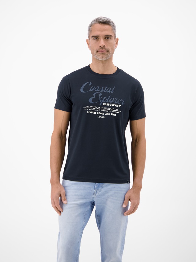 LERROS T-Shirt »T-Shirt aus 100 % Baumwolle mit Brustprint«