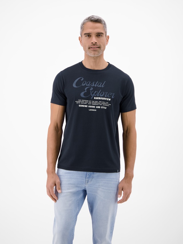 LERROS T-Shirt »T-Shirt aus 100 % Baumwolle mit Brustprint«